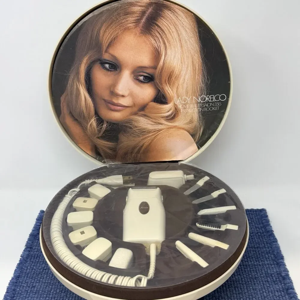 Lady Norelco Home Beauty Salon Shaver/Manicure/Massage/Trim Set Case Tested VTG